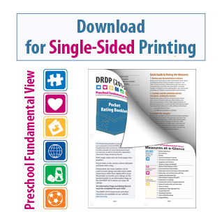 DRDP 2015 Pocket Rating Booklet Preschool Fundamental View for Single-Sided Printing