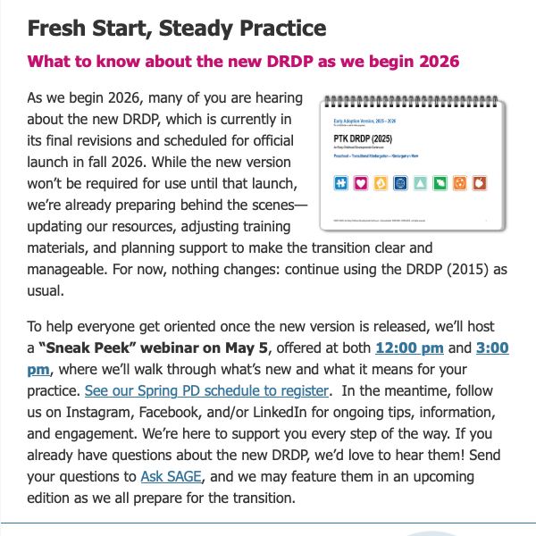 Screenshot from January 2026 Connect Newsletter