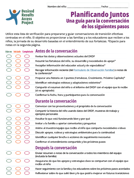 Planning Together: A Conversation Guide for Next Step Spanish