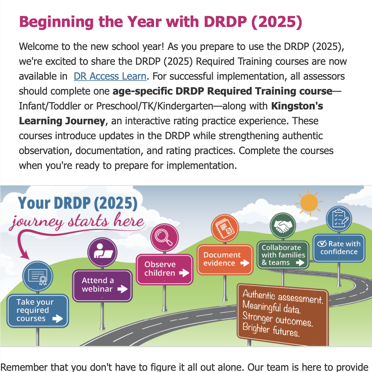 August 2026 Connect Newsletter: Beginning the Year with DRDP (2025)