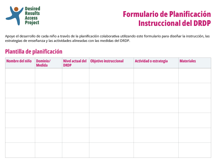 DRDP Instructional Planning Form Spanish