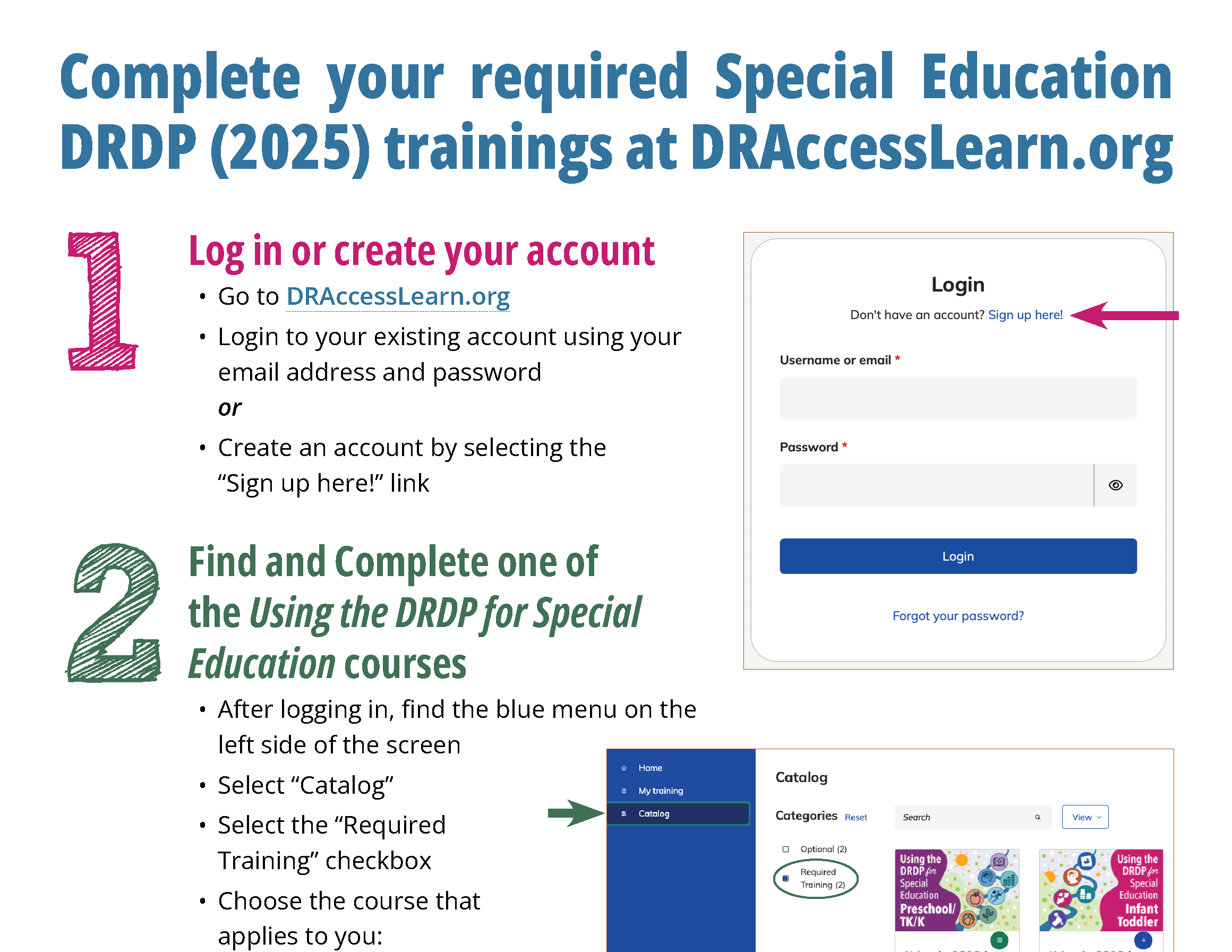 Complete your required Special Education DRDP 2025 trainings at DRAccessLearn.org